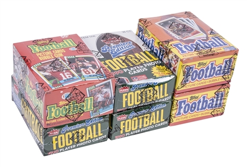 1988-1990 Topps and Fleer Football Unopened Boxes Collection (6 Total) - BBCE 